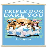Джим Болдуин - тройно куче, смееш стенен плакат с магнитна рамка, 22.375 34