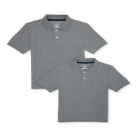 Чудно нация момчета училищна униформа Пике Поло ризи с къс ръкав, 2-пакет, размери 4-и хъски