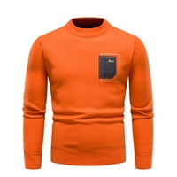 Entyinea мъжки пуловер пуловер мода с висок цвят твърд цвят тънки върхове с дълъг ръкав отдолу риза rd l