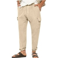 Просверие на панталони за мъжете памучни панталони с еластични талии Drawcord Daily ежедневни панталони спортни панталони панталони