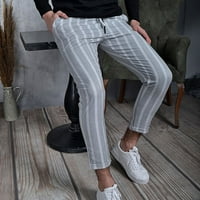 Викински мъжки панталони Просвет плюс размери Панталони Мъже панталони за мъже модни ежедневни тънки прилепнали солидни цип дълги