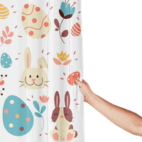 Великден сладък заек душ завеси декор баня вана завеси тъкан водоустойчив полиестер на полиестер баня завеса с куки-B ， 90*